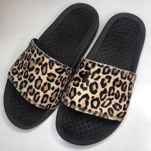 APL Women's Calf Hair Cheetah Print Slides SIZE 7